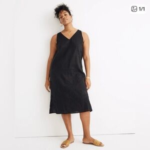 Madewell Black Sleeveless Linen Dress